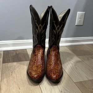 JB Dillon Mens Brown Python Boots size 12EE